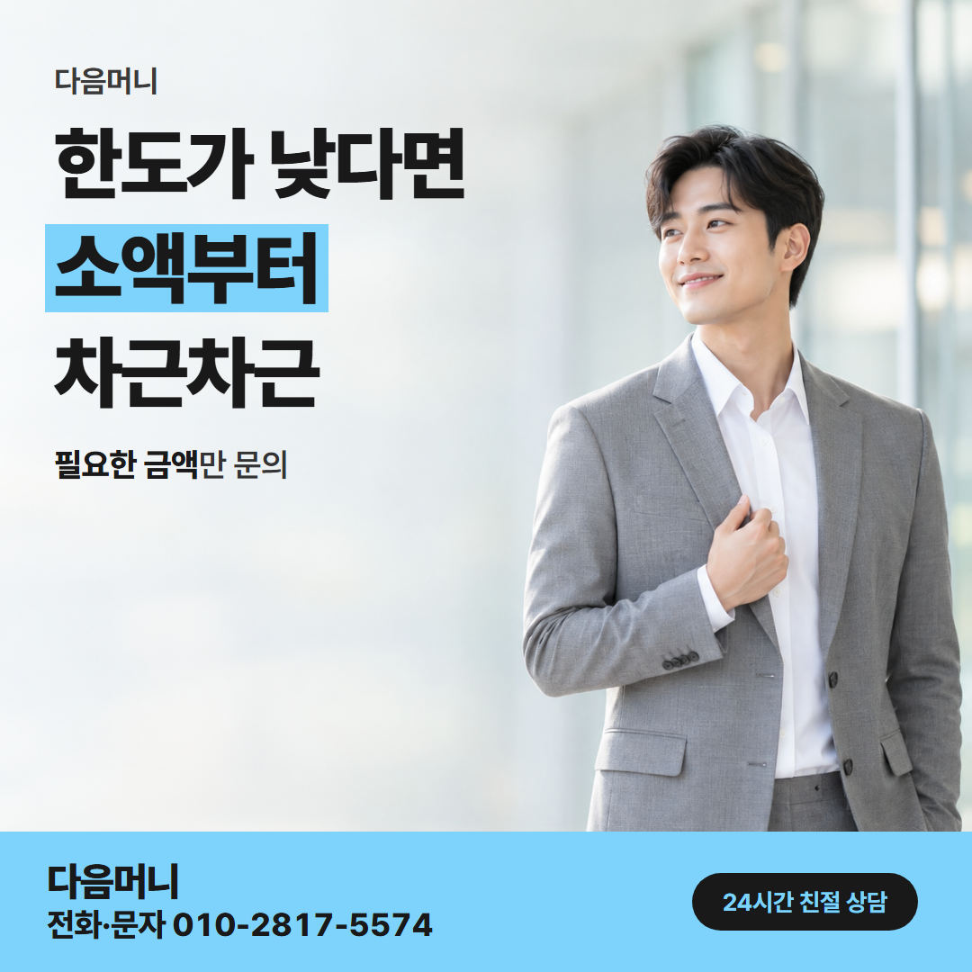 다음머니 신한카드 카드깡 한도 확인 안내
